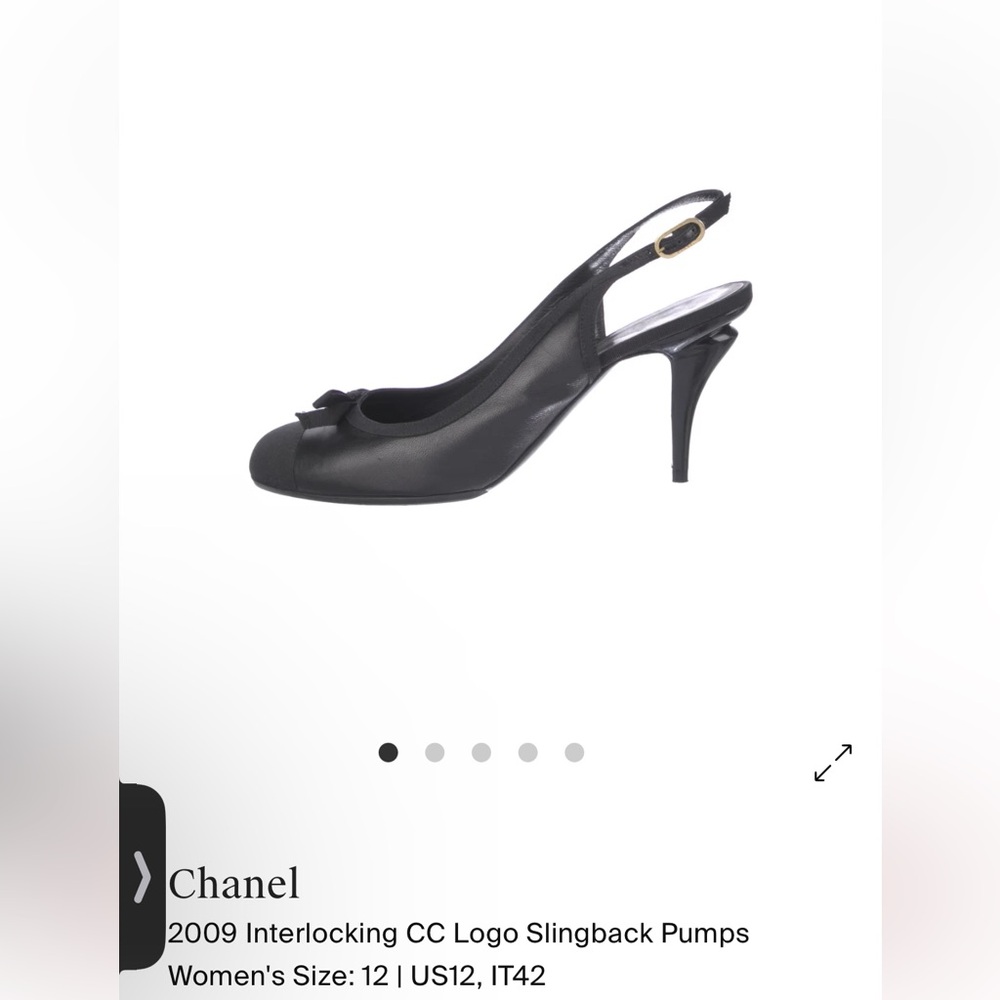 Chanel Black Slingback Heels size EU42